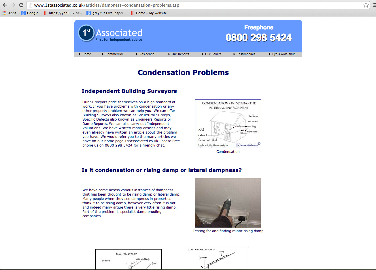 1stassociated.co.uk's Article -  Dampness Condensation Problems