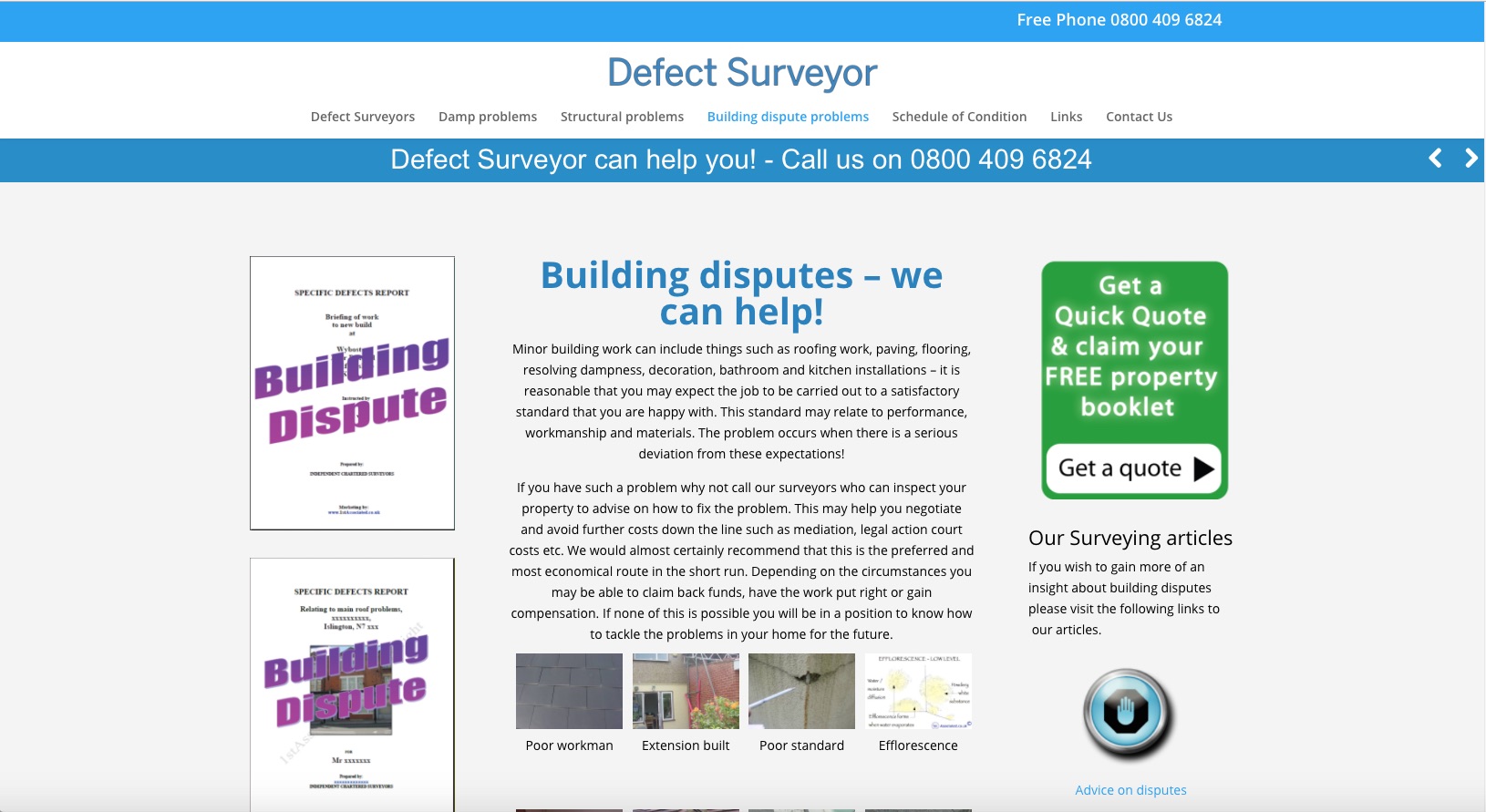 Defectsurveyor.co.uk - Building Dispute Problems