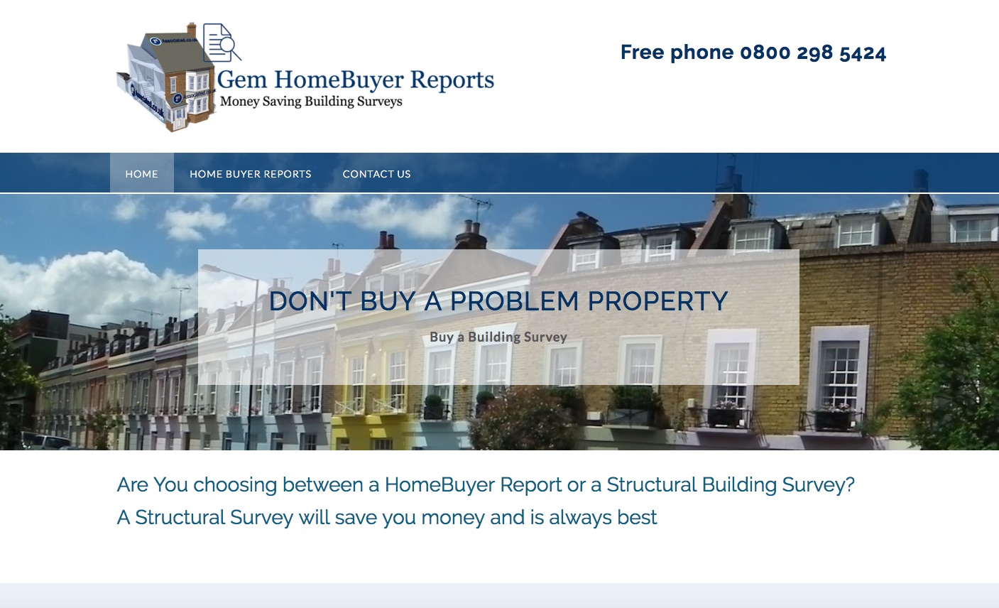 Website Brief - Take a Look at GemHomeBuyerReports.co.uk