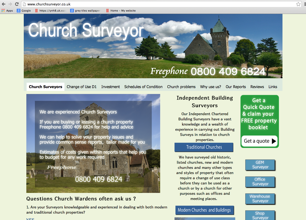 Website Brief - ChurchSurveyor.co.uk