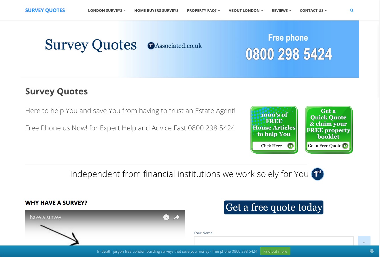 Website Brief - Take a Look at SurveyQuotes.co.uk